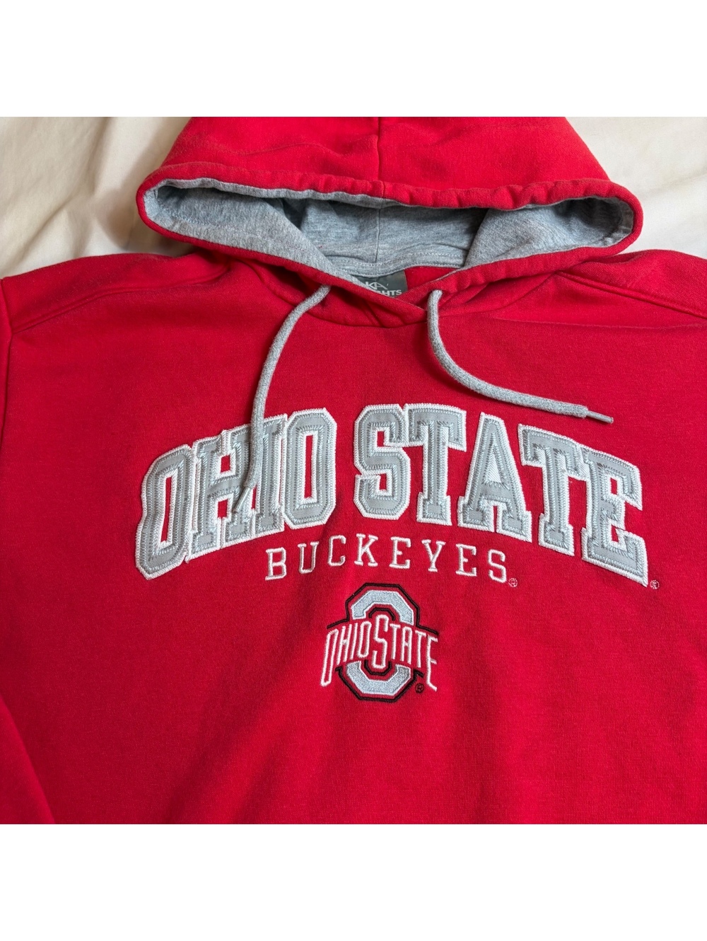 Knights Apparel Mens M Ohio State Buckeyes Hoodie Red Embroidered Pullover - Picture 3 of 6